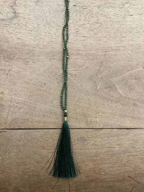 LOL Roma Mala collana vetro e seta nera taglia unica