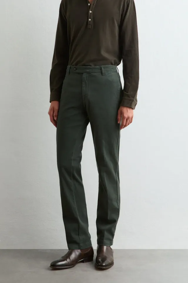 Massimo Alba Winch2 pantaloni cotone forest night