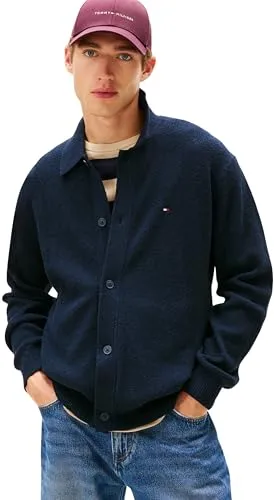 Tommy Hilfiger Textured Polo cardigan L manica lunga