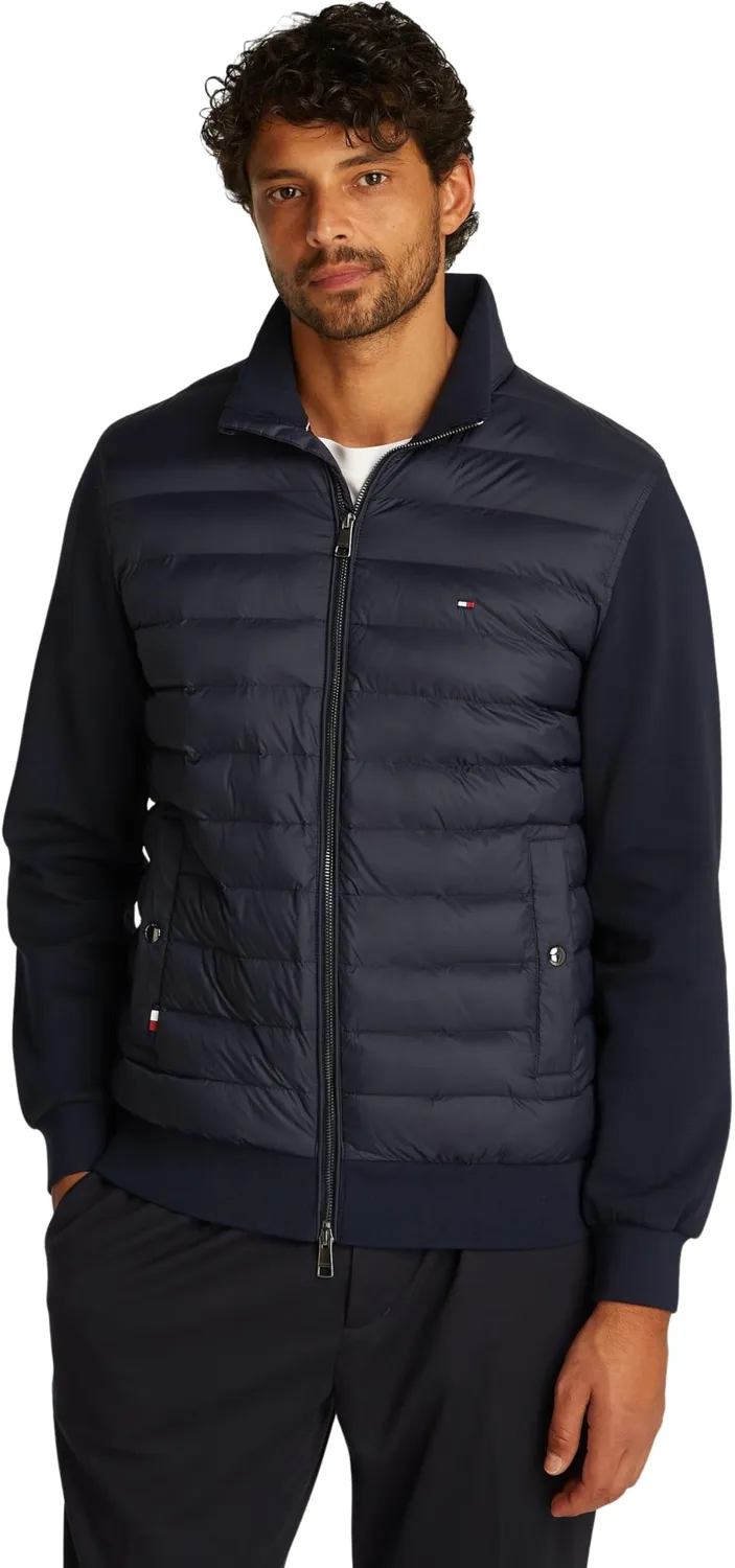Tommy Hilfiger Mix Media Stand Cllr MW0MW37461 felpa unisex grigia zip