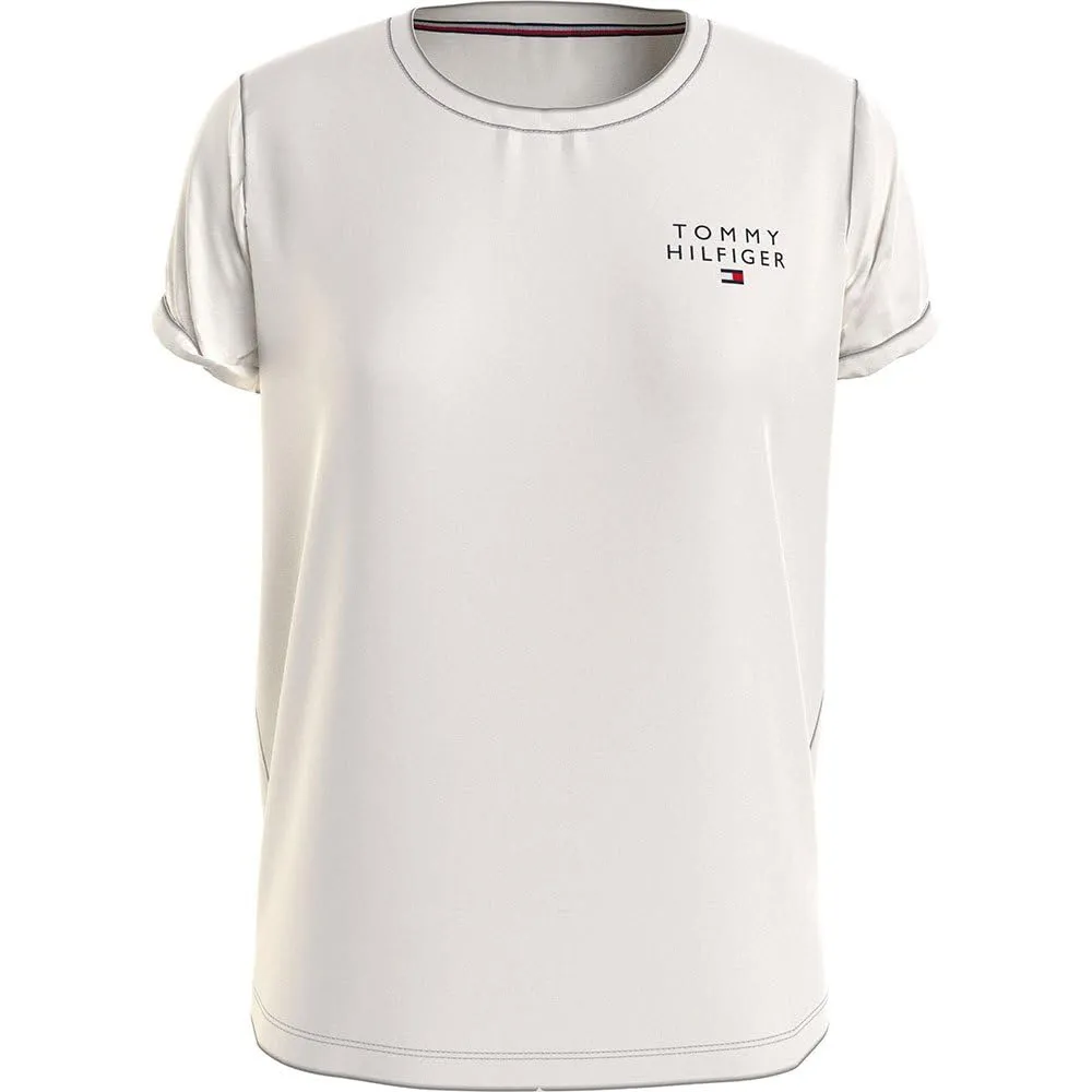 Tommy Hilfiger T-shirt Donna Scollo Rotondo White cotone