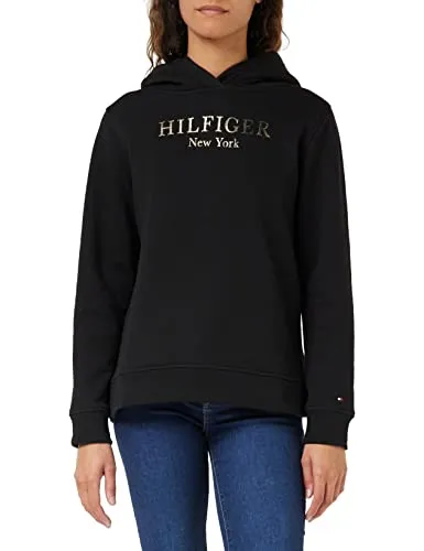 Tommy Hilfiger WW0WW37181 felpa donna nera foil