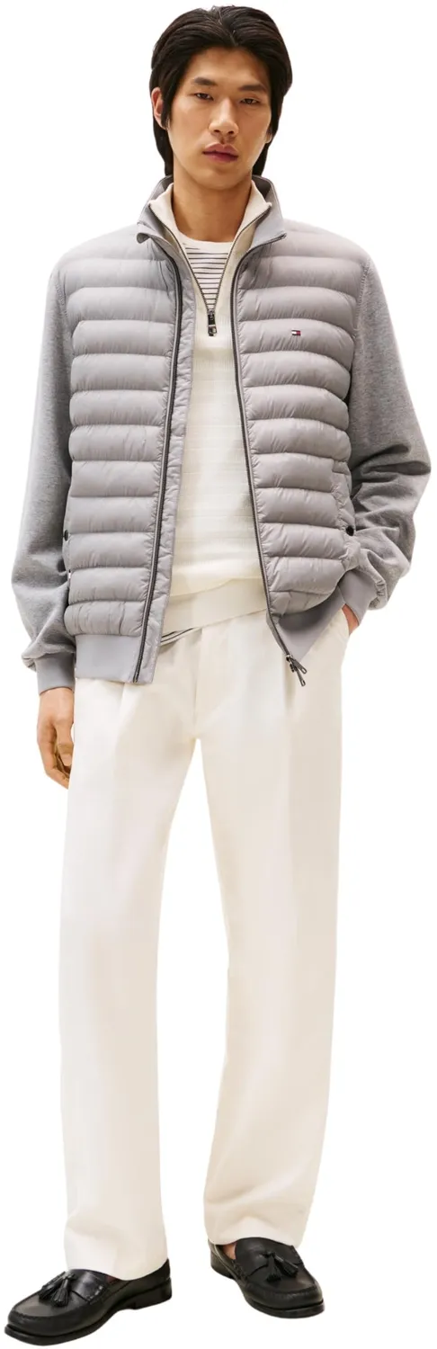 Tommy Hilfiger Mix Media Stand Cllr MW0MW37461 felpa unisex grigia zip