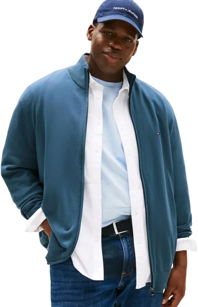 Tommy Hilfiger Essential Cotton Zip maglione uomo con cerniera