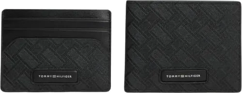 Tommy Hilfiger AM0AM14806 portafoglio uomo nero monogramma