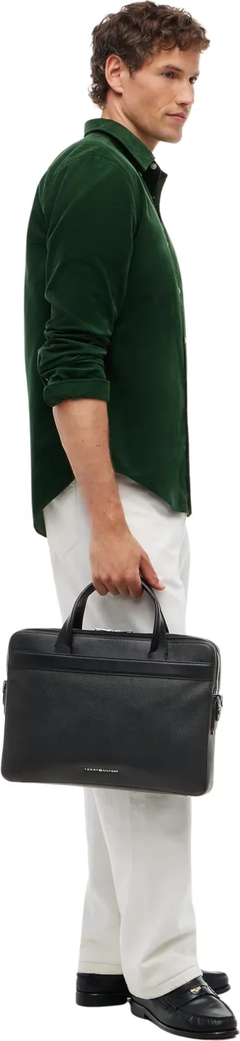 Tommy Hilfiger TH Business borsa porta computer pelle nera