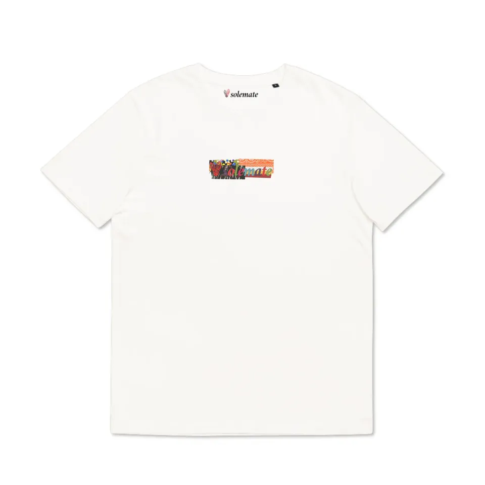 Solemate Heavy Box Logo t-shirt panna cotone organico