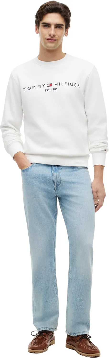 Tommy Hilfiger Logo Felpa Uomo Girocollo Cotone