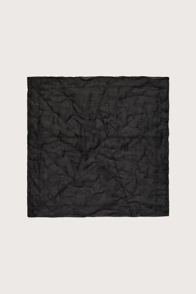 Massimo Alba CINQUANTINO fazzoletto nero cotone lino 50x50