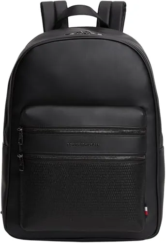 Tommy Hilfiger Woven zaino nero tasca esterna