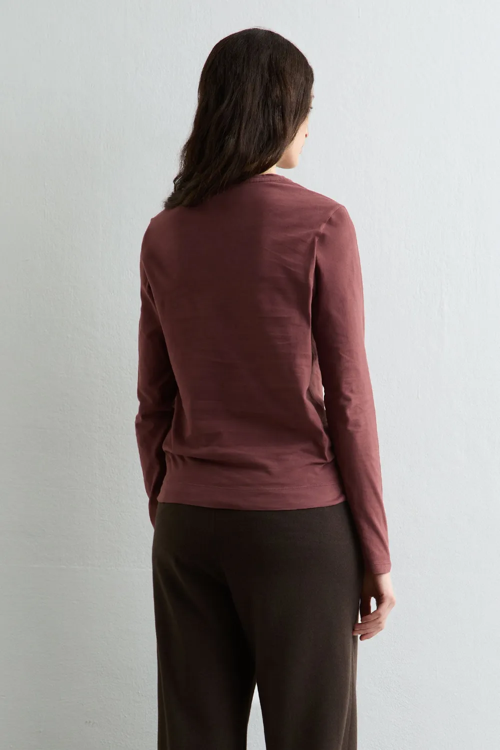 Massimo Alba Masa t-shirt donna rose brown slim cotone