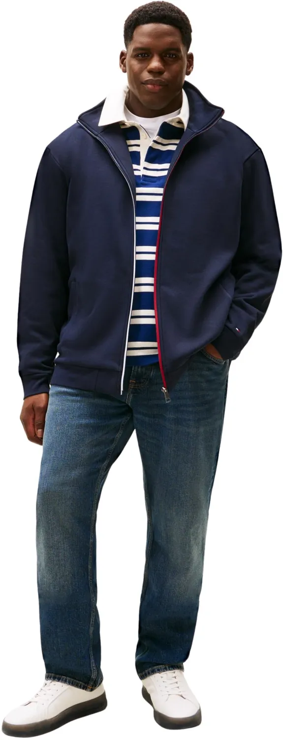 Tommy Hilfiger Global Stripe felpa azzurra con zip