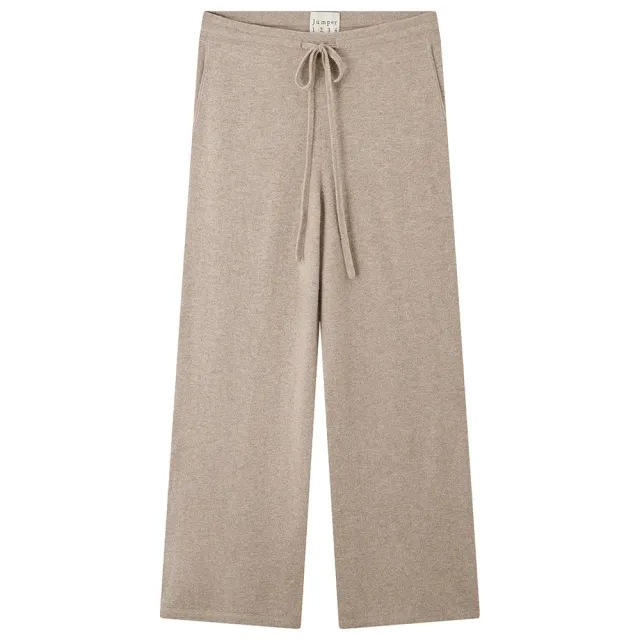 JUMPER 1234 Merino Wide Leg Joggers pantaloni marrone chiaro