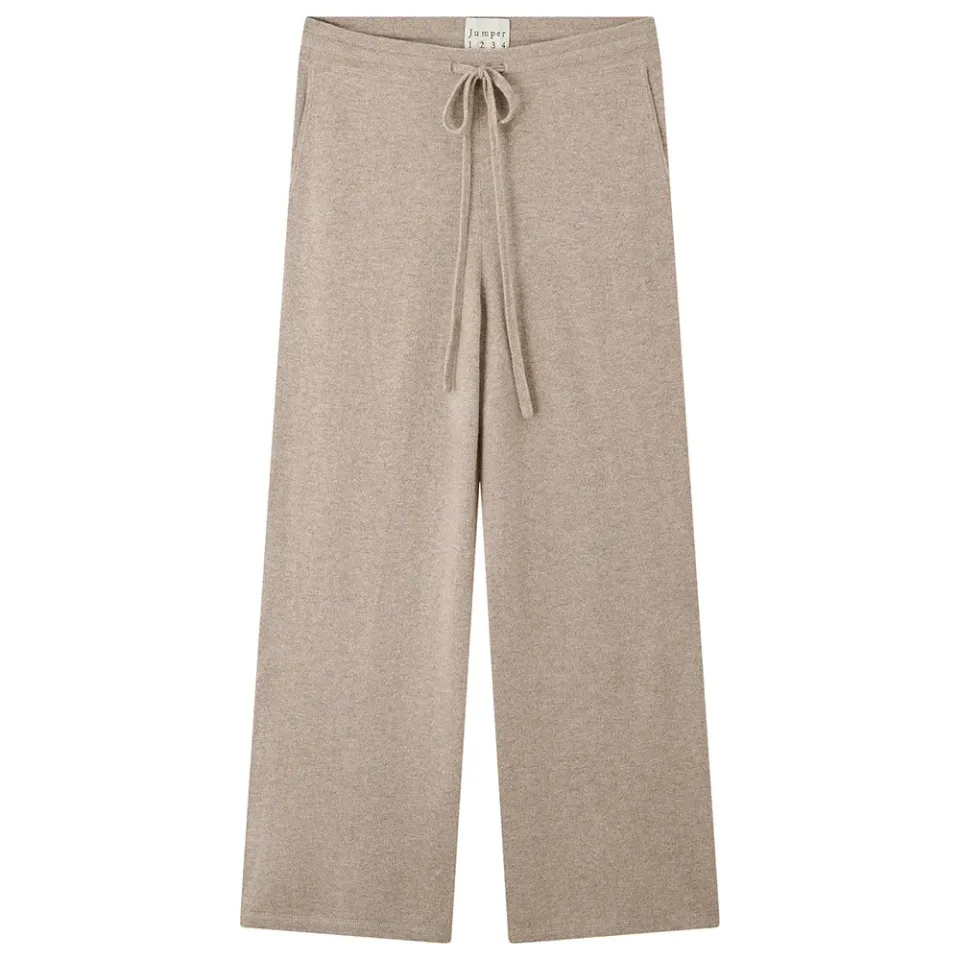 JUMPER 1234 Merino Wide Leg Joggers pantaloni marrone chiaro