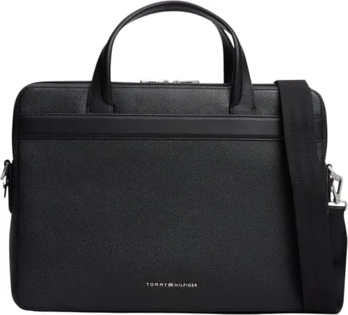 Tommy Hilfiger TH Business borsa porta computer pelle nera