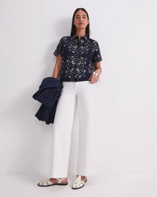 Sportscraft Sardinia Print camicia donna stampa marina
