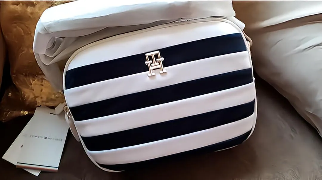 Tommy Poppy Crossover Stripes borsa piccola multicolore righe