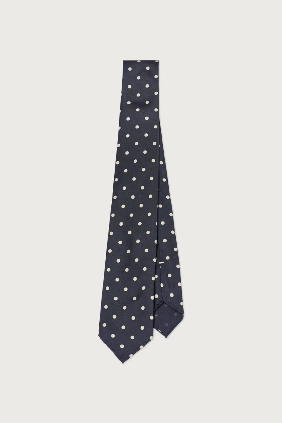 Massimo Alba Tie cravatta blu seta pois 7 cm