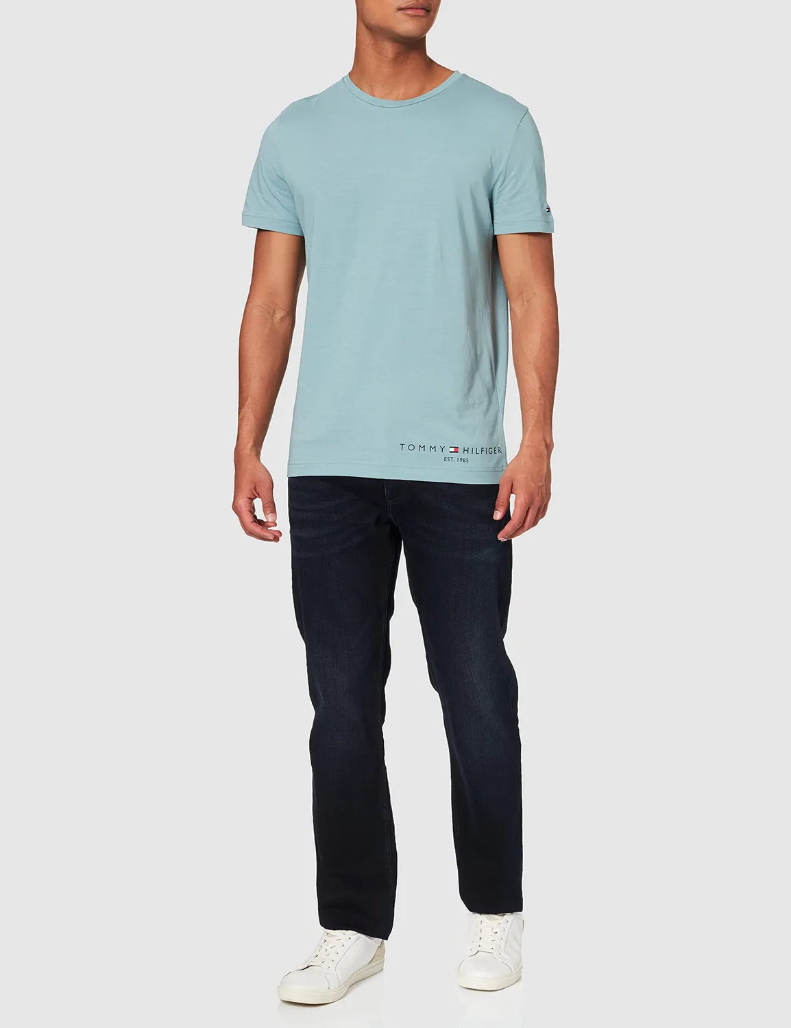 Tommy Hilfiger Denton Straight jeans uomo blu denim elasticizzato