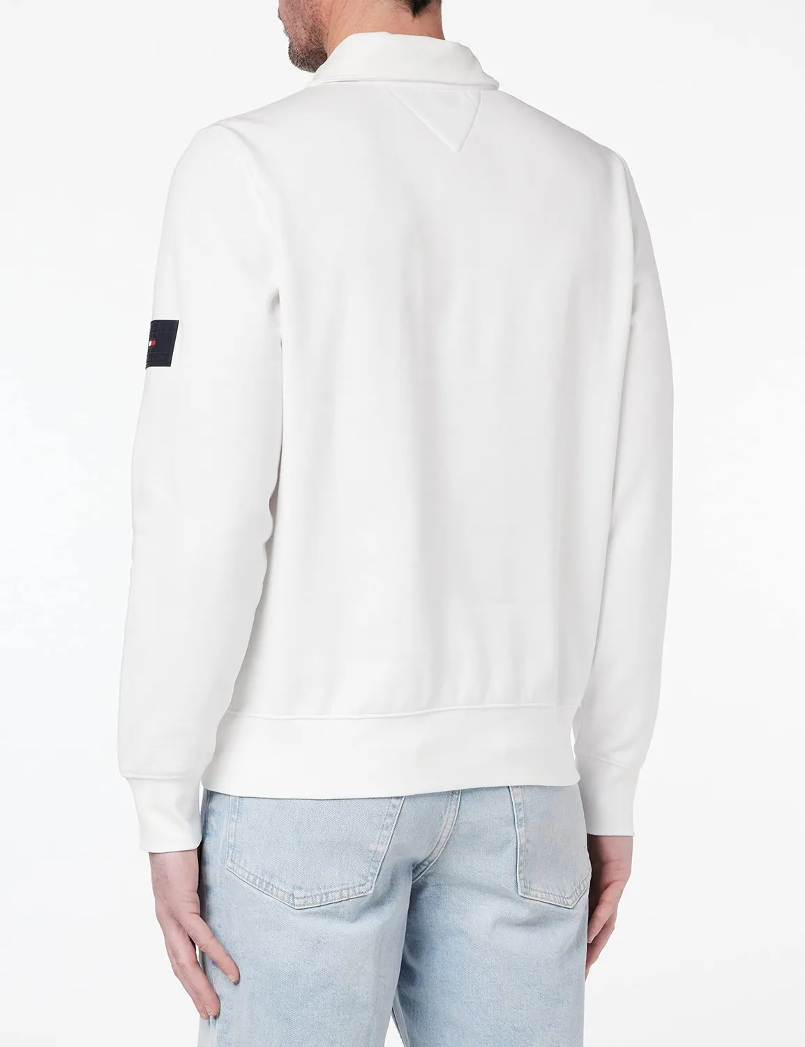 Tommy Hilfiger Badged Graphic Zip Mock felpa uomo L desert sky