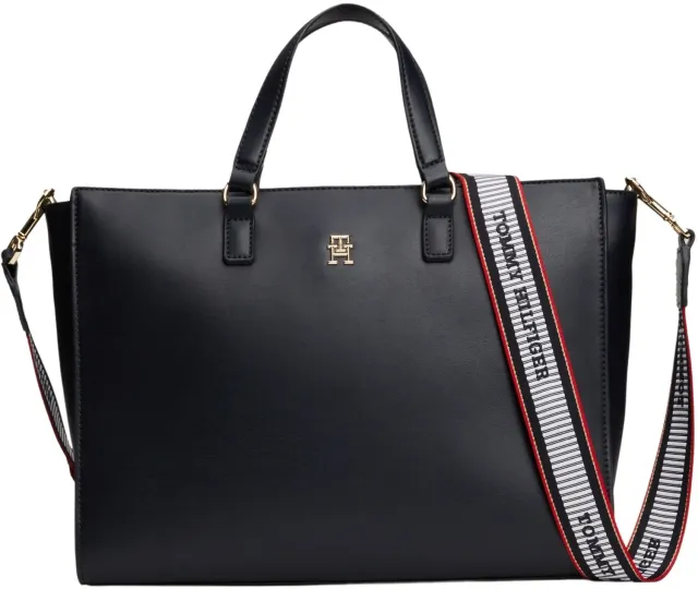 Tommy Hilfiger Fresh Satchel borsa tracolla donna blu con zip