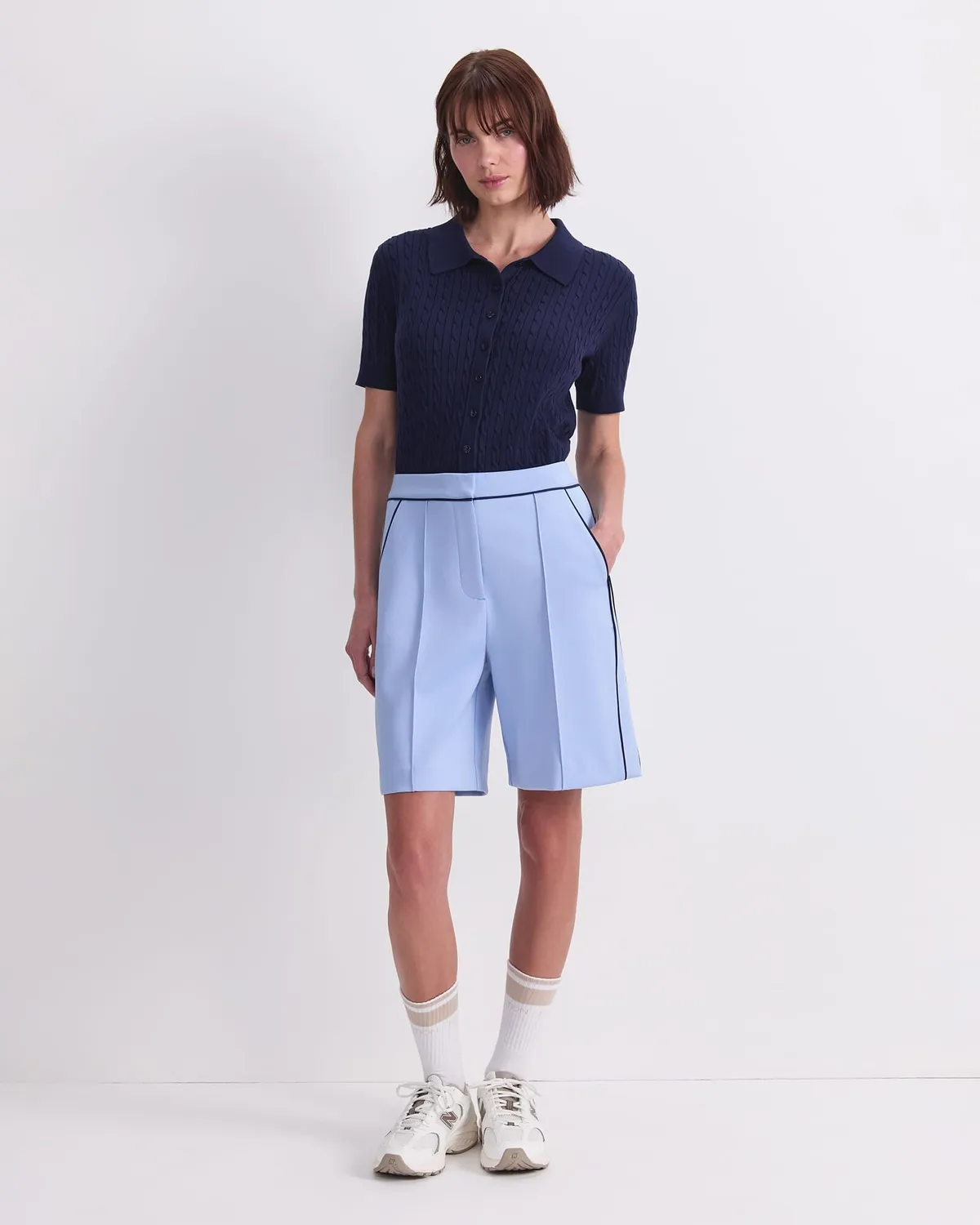 Sportscraft Lina Track Shorts donna cotone ponte piping
