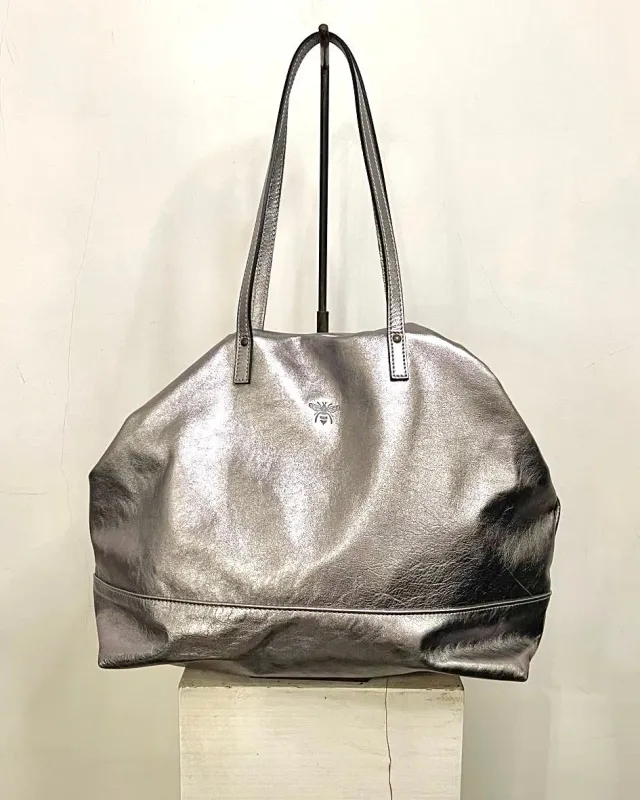 LOL Roma Cleofe borsa shopper nero in pelle