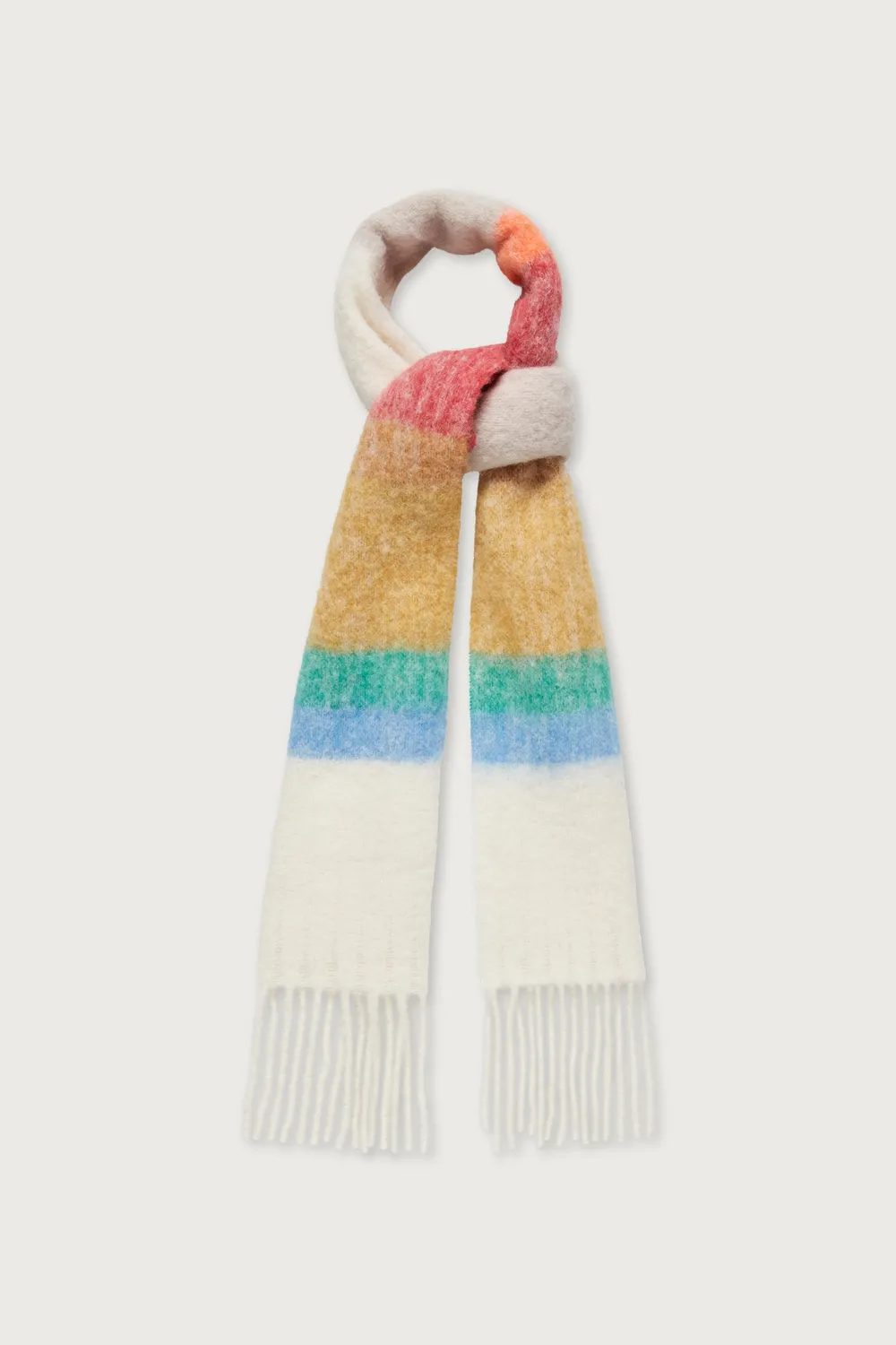 Massimo Alba Rainbow sciarpa soy alpaca righe