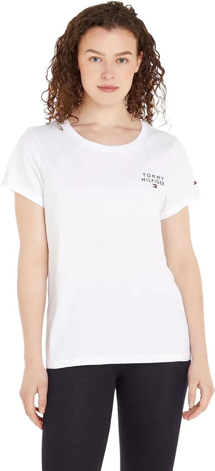 Tommy Hilfiger T-shirt Donna Scollo Rotondo White cotone