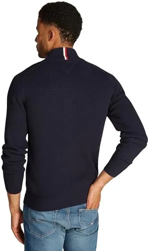 Tommy Hilfiger Refined Structure Zip Thru felpa uomo cotone bio