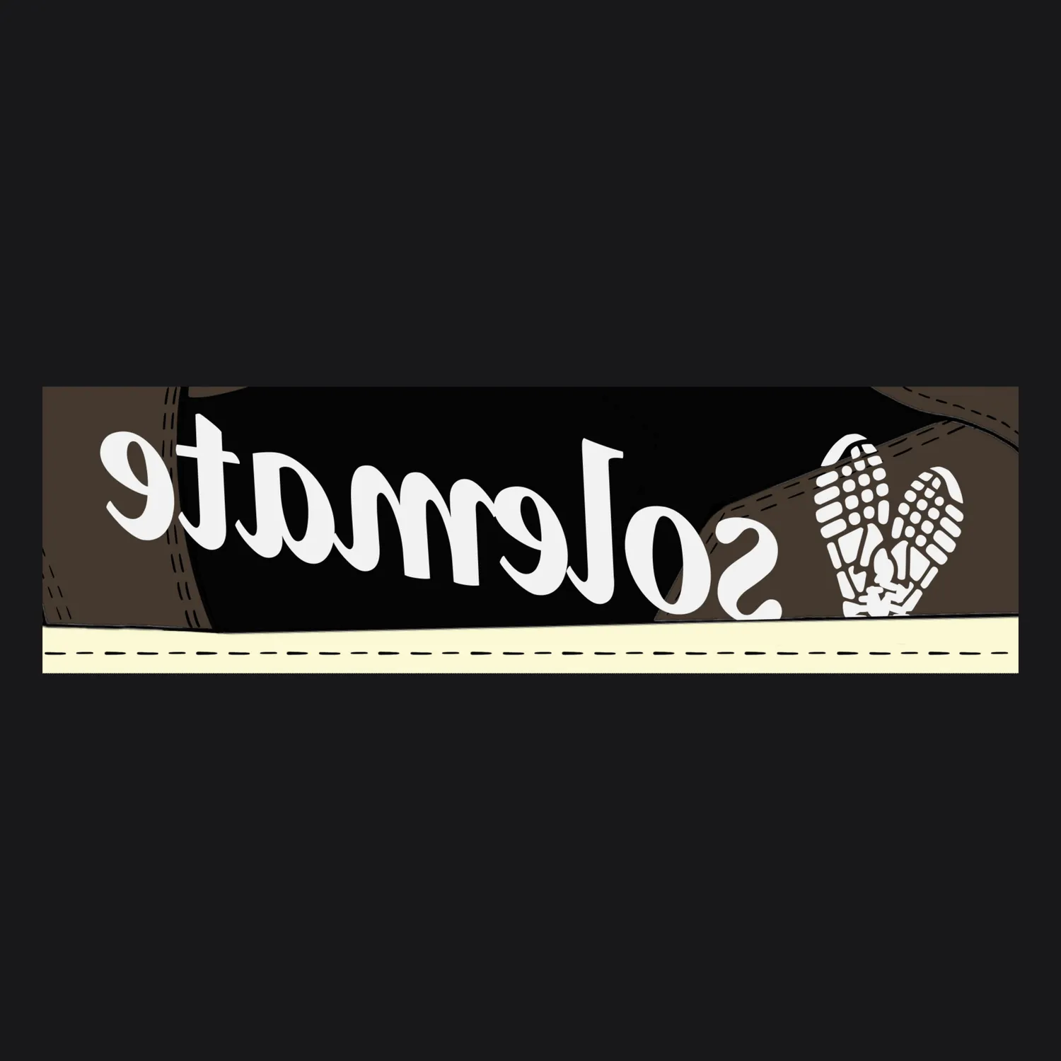Solemate Dark Mocha Low Box Logo t-shirt nera cotone organico