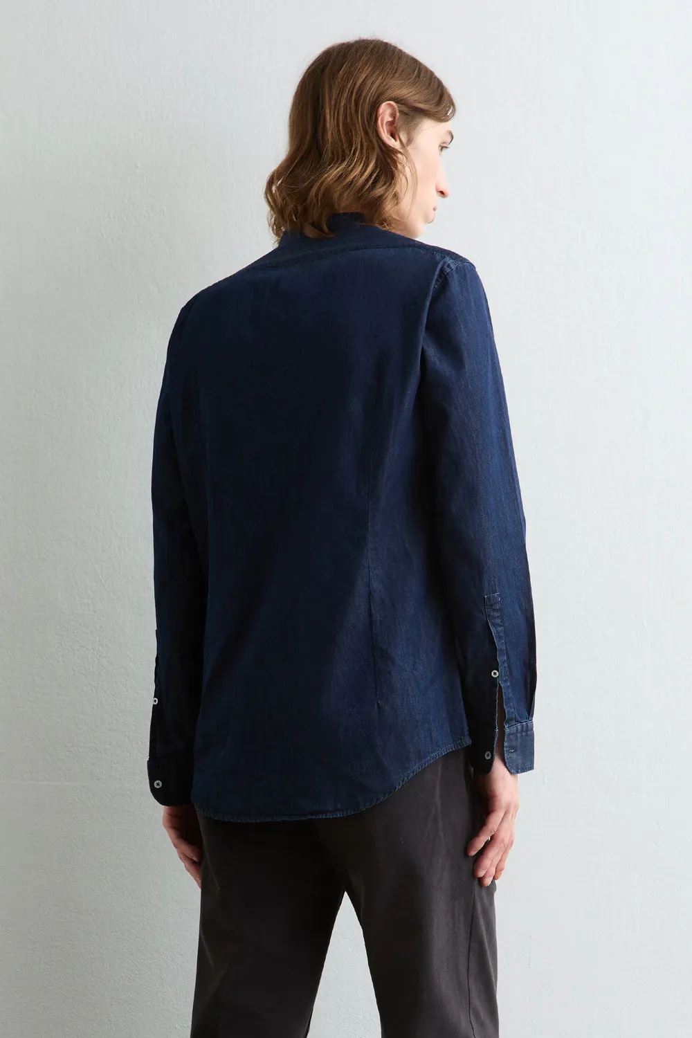 Massimo Alba Noto2 camicia blu denim cotone