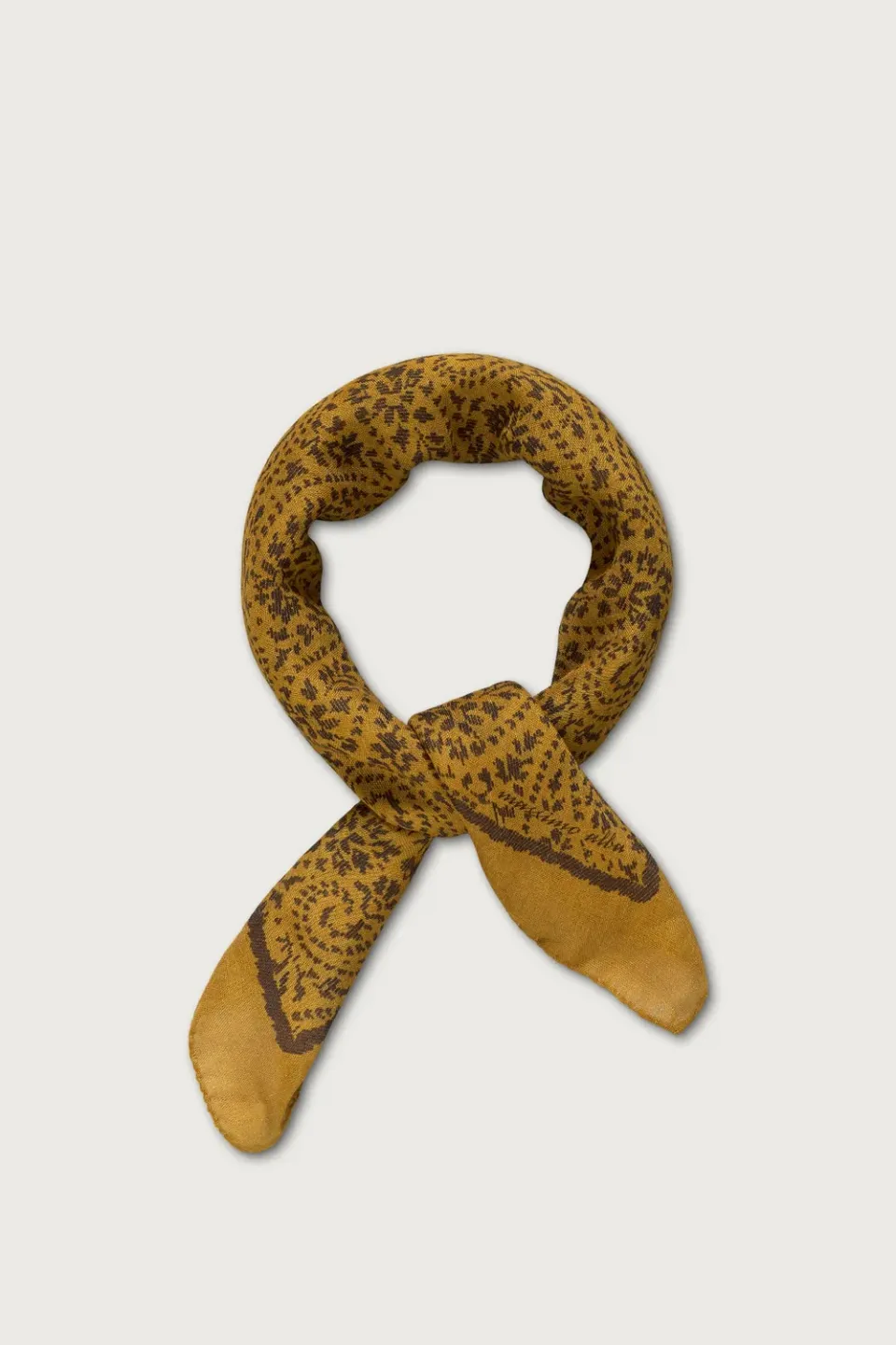 Massimo Alba Bandana foulard 70x70 nugget gold seta