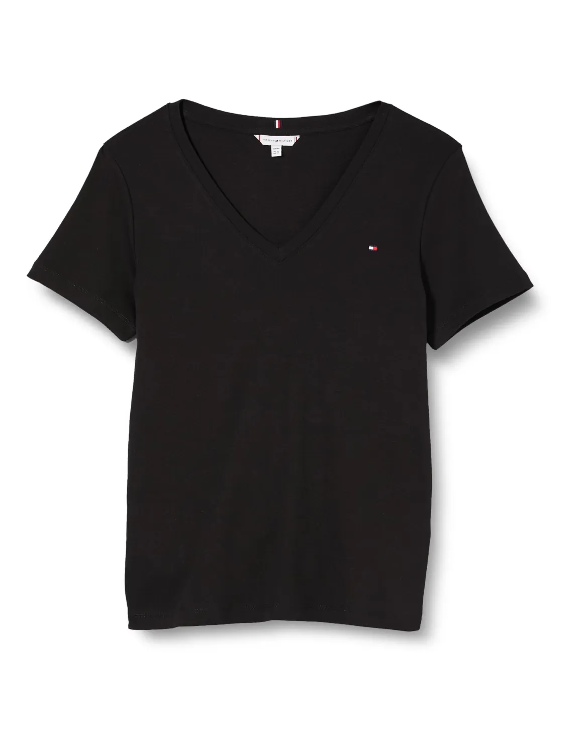Tommy Hilfiger Cody t-shirt donna scollo V slim nera cotone