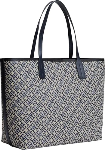 Tommy Hilfiger Icon Jacquard borsa tote blu monogramma