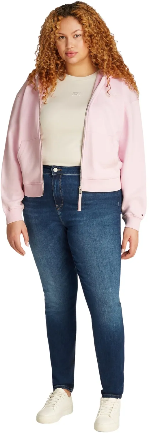 Tommy Hilfiger Script WW0WW46072 felpa zip donna blu
