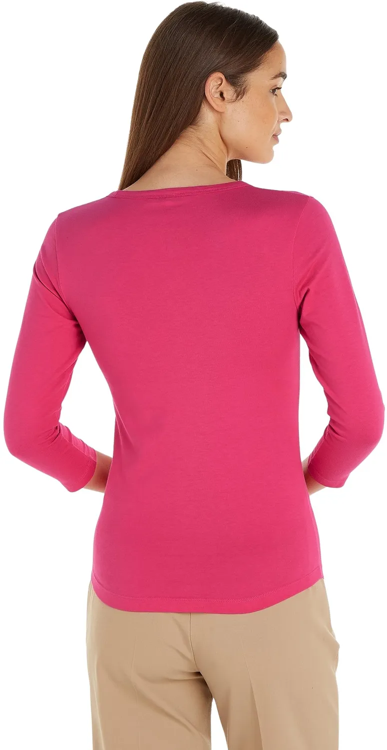 Tommy Hilfiger Open-Neck Basic maglia donna maniche lunghe