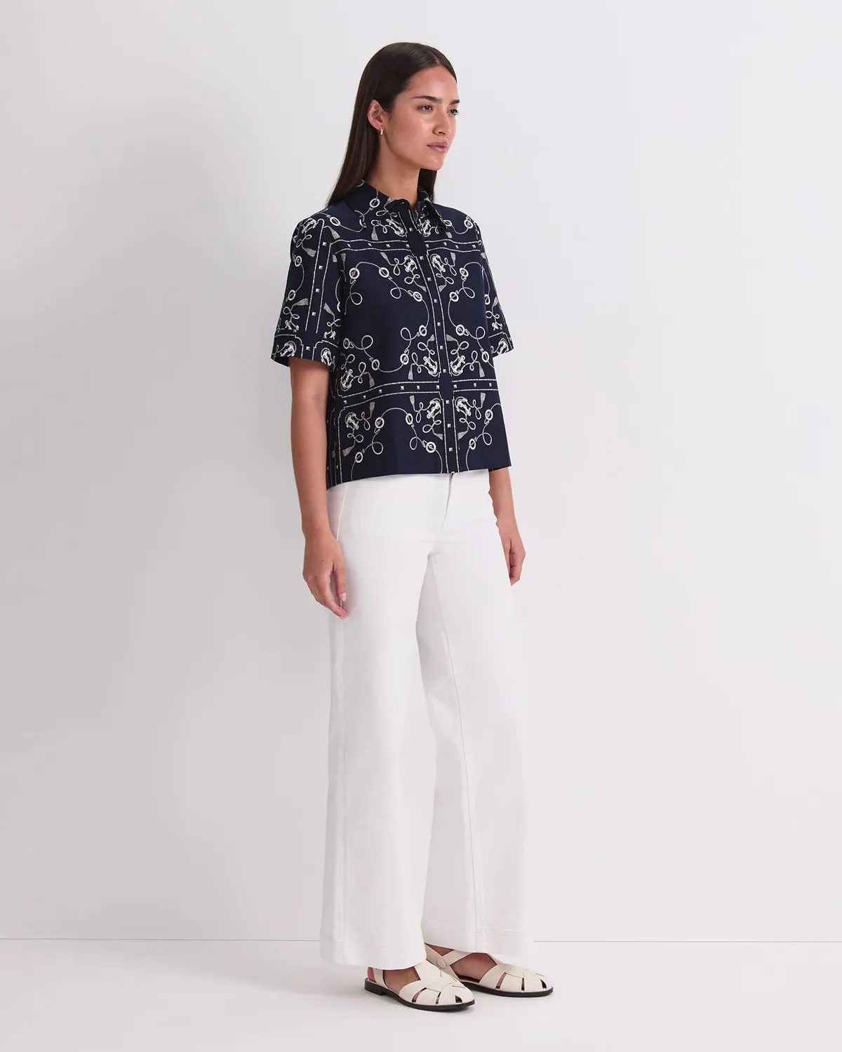 Sportscraft Sardinia Print camicia donna stampa marina