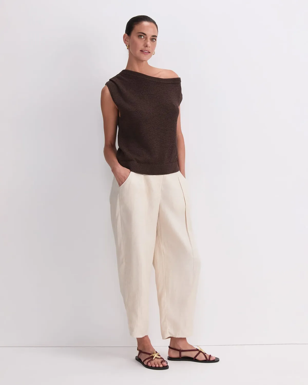 Sportscraft Josie Asymmetric maglia cotone scollo aperto