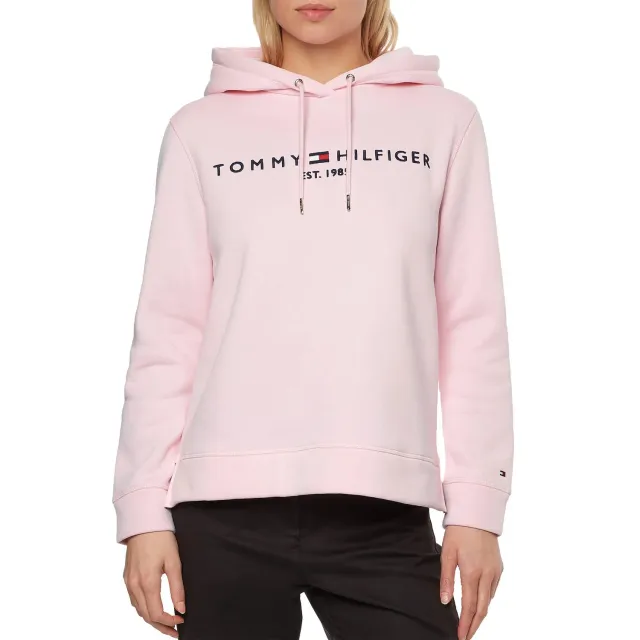 Tommy Hilfiger Felpa Donna con Cappuccio Rosa Pastel Pink XS