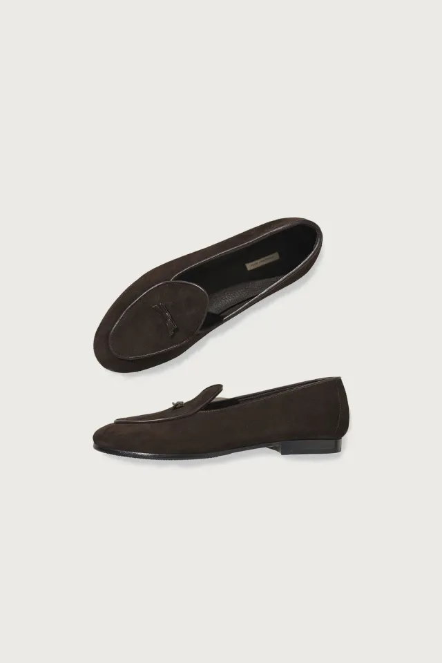 Massimo Alba Bshoes mocassino camoscio testa di moro