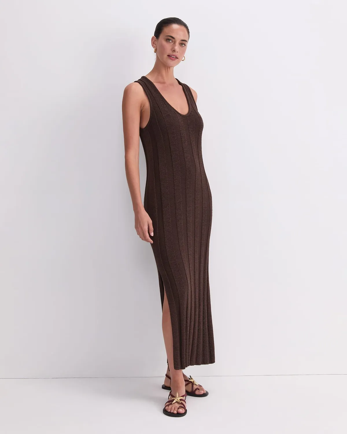 Sportscraft Josie Tape Yarn abito maxi maglia cotone