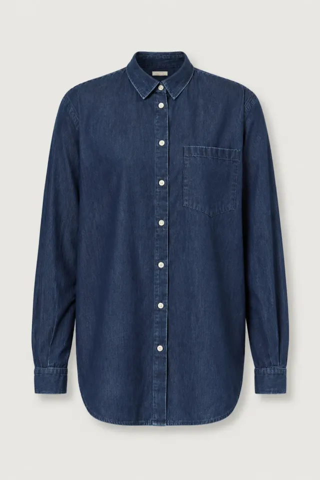 Massimo Alba Uma camicia donna blu denim cotone