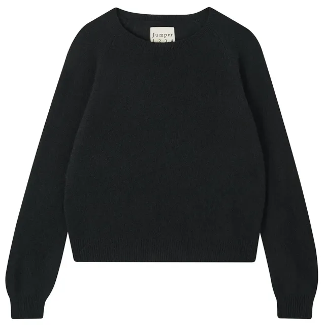 Jumper 1234 Cashmere Crop Crew maglione nero cashmere corto