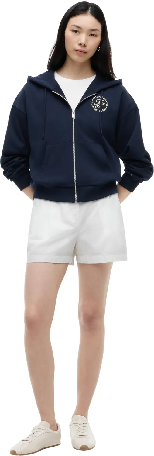 Tommy Hilfiger Roundal WW0WW50938 felpa donna XL zip blu