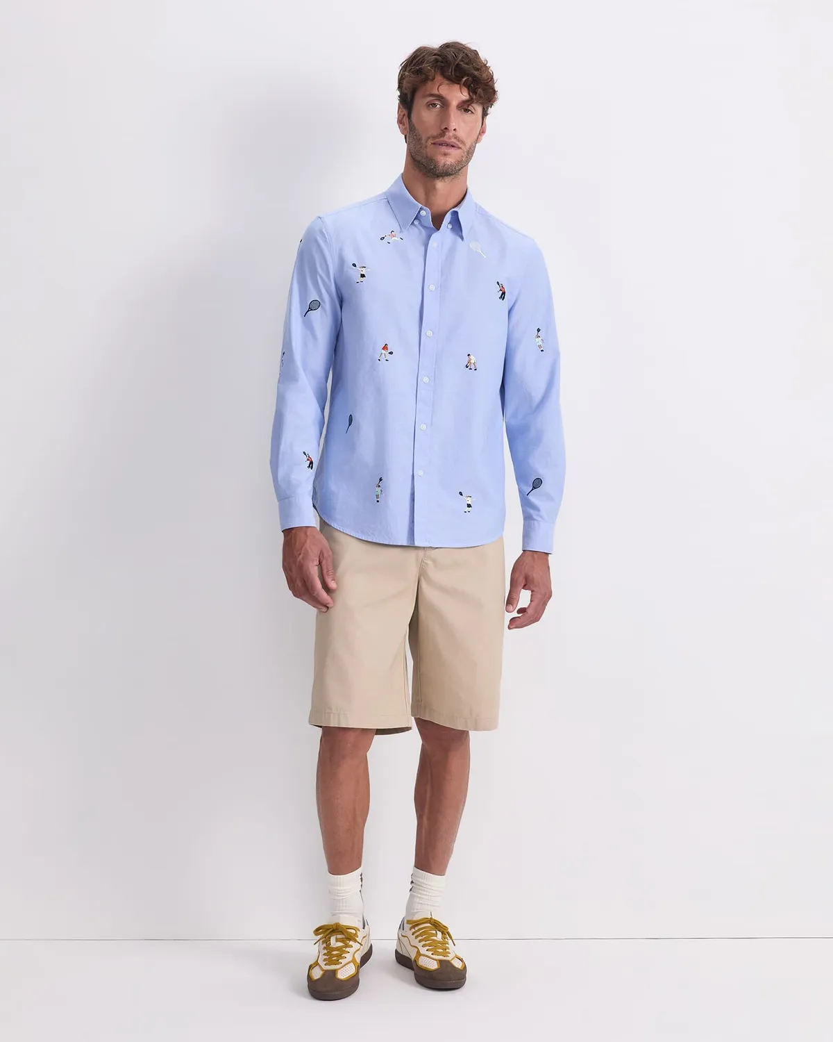 Sportscraft Oxford camicia uomo tennis ricamata cotone