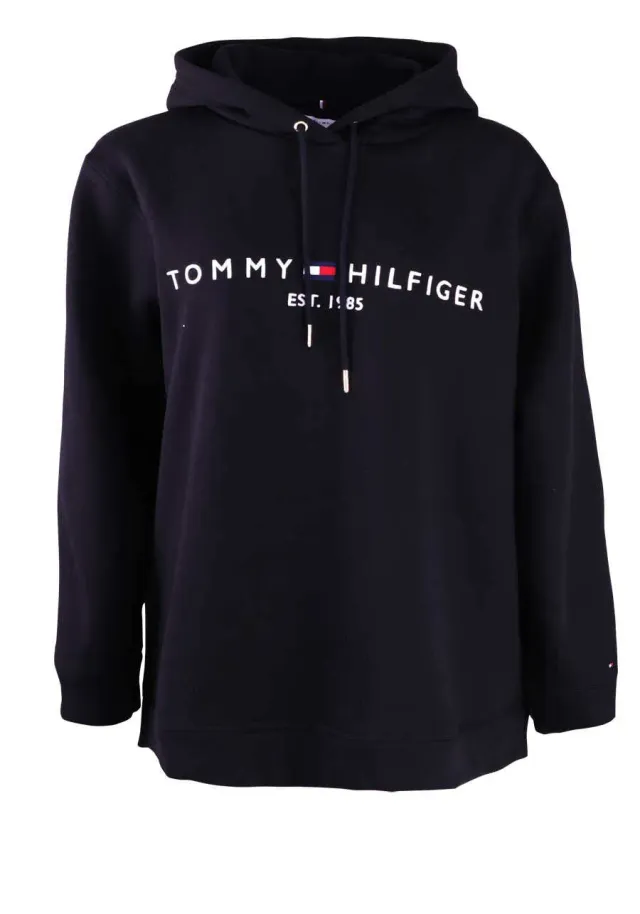 Tommy Hilfiger CRV Regular Hilfiger Hoodie Felpa Donna Misto Cotone