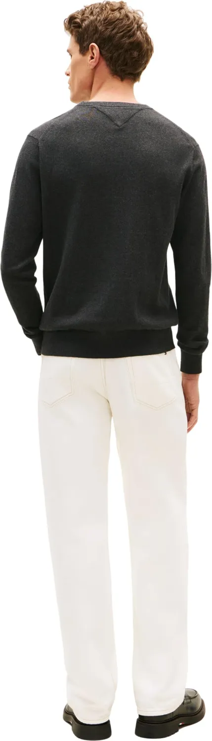 Tommy Hilfiger Girocollo Maglione Uomo Grigio Vestibilità Regolare