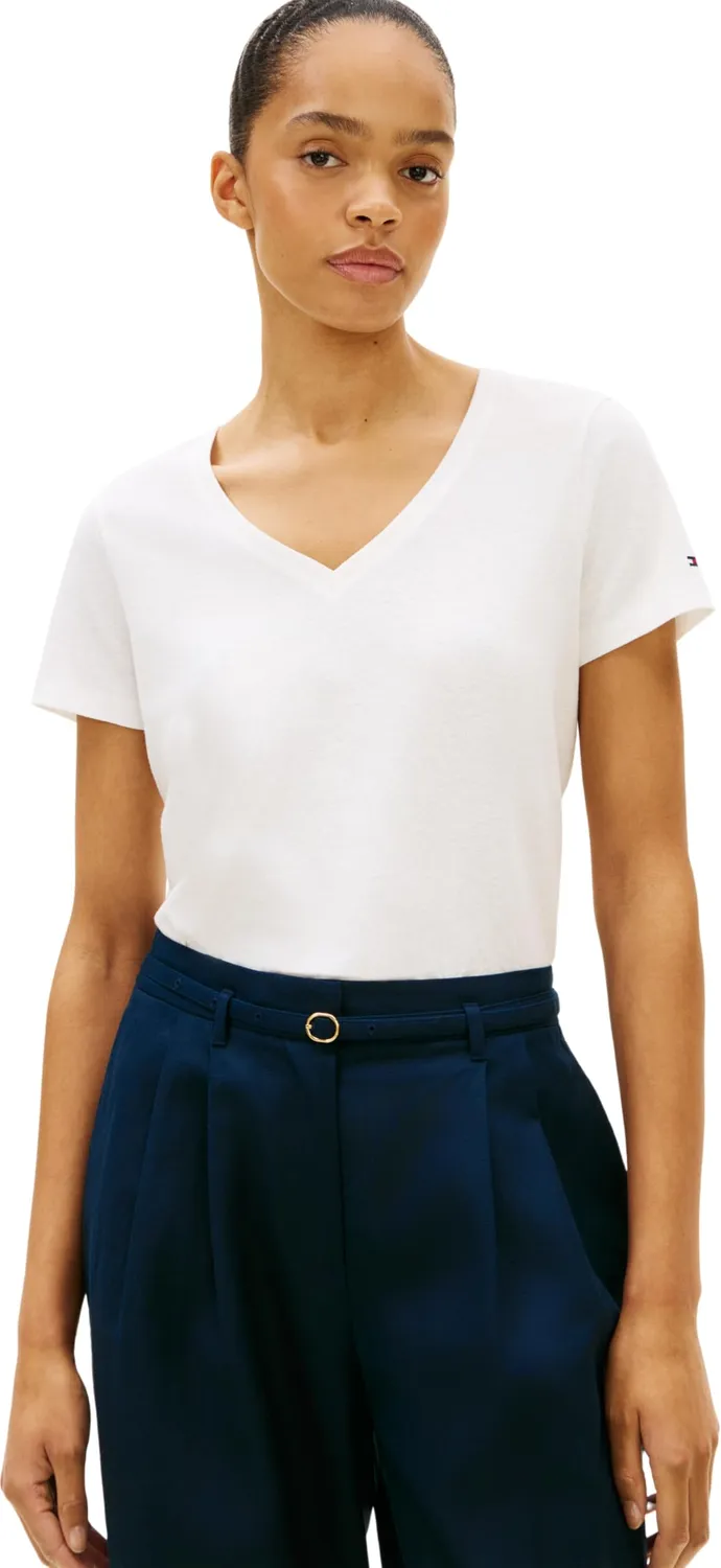 Tommy Hilfiger Co Linen WW0WW48704 maglietta lino ecru