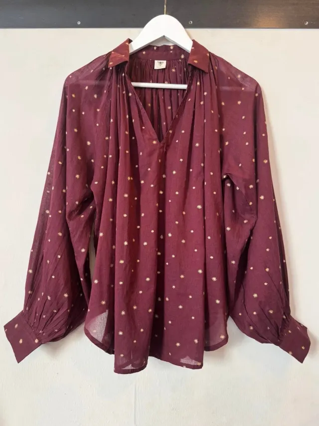 LOL Roma Bohemien Voile camicia bordeaux cotone